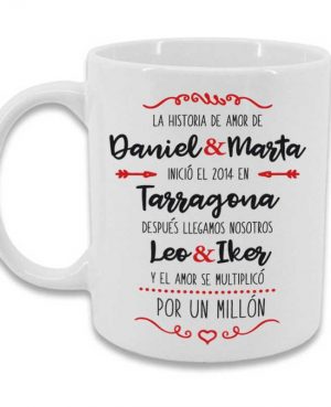 taza personalizada historia de amor